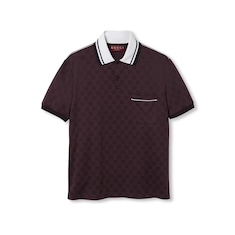 GG nylon and cotton polo shirt