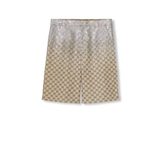 Short en toile GG avec cristaux