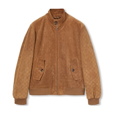 Embossed GG suede bomber jacket