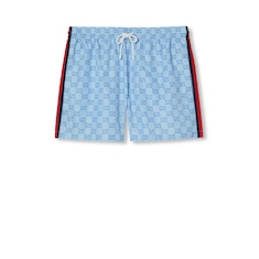 Short de bain technique en popeline imprimée
