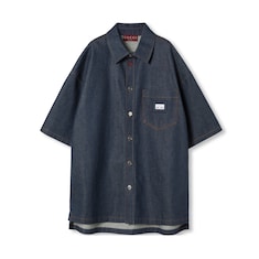 Chemise en denim avec étiquette bande Web