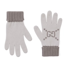 GG cashmere jacquard gloves