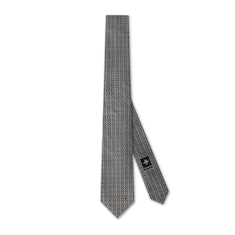 Horsebit silk jacquard tie
