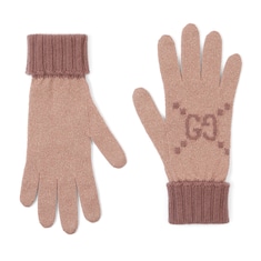 GG cashmere lamé gloves