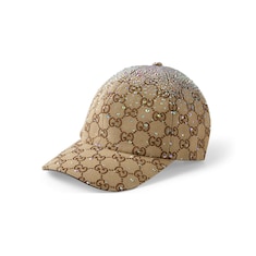 Cappellino da baseball in tessuto GG con cristalli 