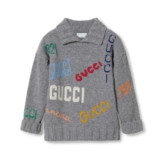 Children's embroidered wool jumper