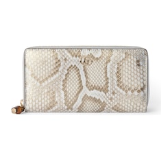 Zip-around python wallet with bamboo