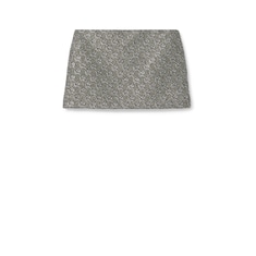Minifalda de tweed de lana con GG y bordado