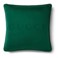 وسادة من الصوف مع شعار Gucci وشريط ويب