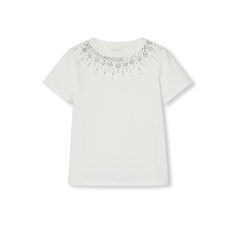 T-shirt bambino ricamata in cotone