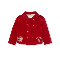 Babyjacke aus Samt mit Stickerei