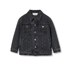 Chaqueta infantil de jacquard de denim con GG