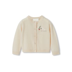 Baby embroidered wool cardigan