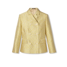 Chaqueta de jacquard floral de mezcla de seda