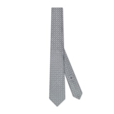 Horsebit silk jacquard tie