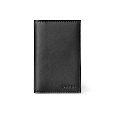 Portacarte bi-fold GG Emblem con logo in rilievo