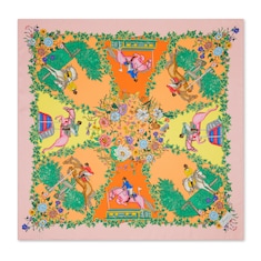 Allover floral print silk carré