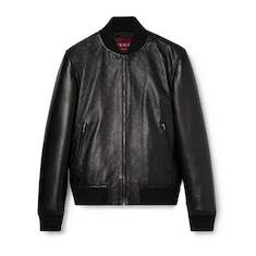 Embossed GG leather bomber jacket