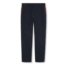 Pantalon en gabardine de coton avec bande Web