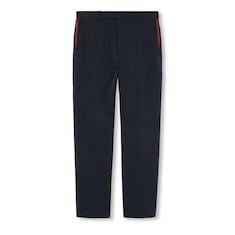 Pantalone in gabardina di cotone con dettaglio Web