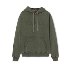 Embroidered cotton jersey hooded sweatshirt