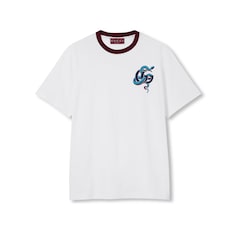 T-shirt en jersey de coton imprimé de taille moyenne