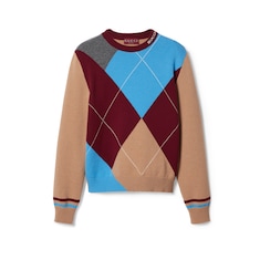 Wool cashmere argyle jumper