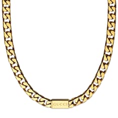Chain necklace with Gucci script tag