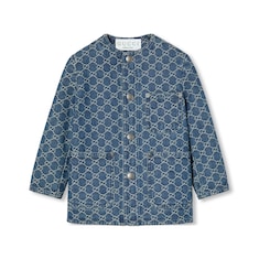 Chaqueta infantil de jacquard de denim con GG