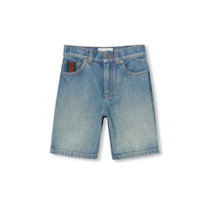 Short pour enfant en denim avec bande Web