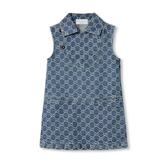 Abito bambino in denim GG jacquard