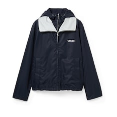 Nylon twill jacket with patch