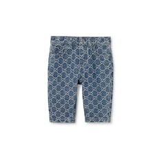 Pantalón de jacquard de denim con GG de bebé