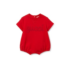 Baby embroidered cotton one-piece