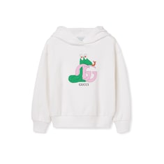 Children's printed cotton hooded sweatshirt