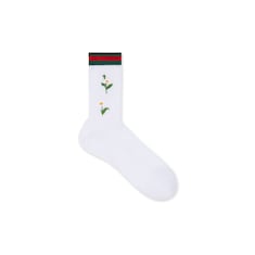 Chaussettes brodées en coton mélangé