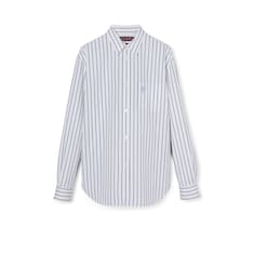 Embroidered striped cotton shirt