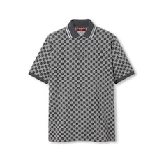 Camisa polo de jacquard de lamé de algodón con GG