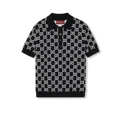 Polo réversible en jacquard de laine GG