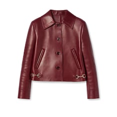 Chaqueta de piel con detalle de Horsebit