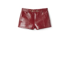 Shorts in pelle con dettaglio Morsetto