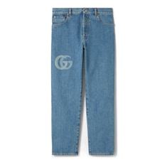 Lasered Double G denim pant