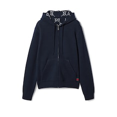 Reversible GG wool hooded zip jacket