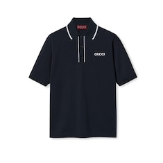 Embroidered cotton piquet polo shirt