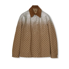 Chaqueta de lona GG en relieve con cristales