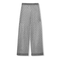 Pantalón de lana y cashmere bordado