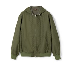 GG cotton ripstop hooded jacket