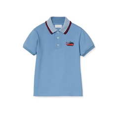 Children's cotton polo shirt with embroidery