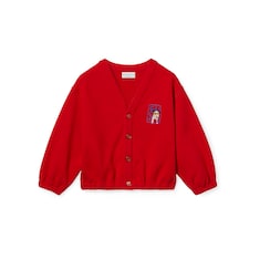 Children's embroidered cotton cardigan