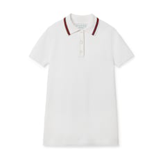 Vestido tipo polo infantil de algodón bordado